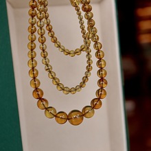 天然墨西哥蓝珀塔珠项链抖音爆款琥珀饰品电商直播批发货源