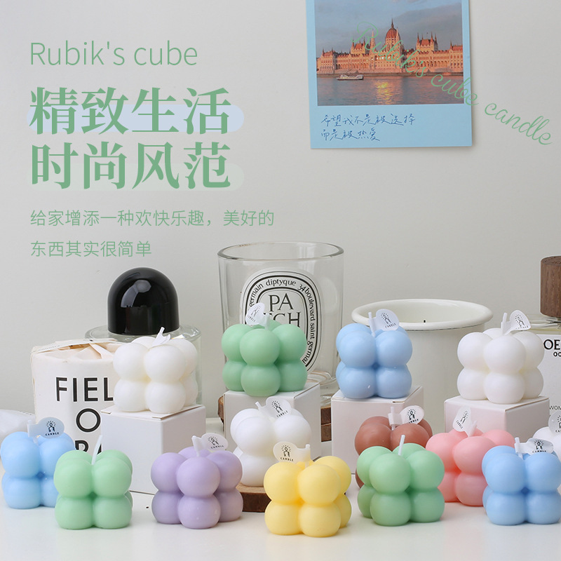 Pequeño cubo de Rubik, velas de aromaterapia, regalos de cumpleaños, recuerdos creativos hechos a mano, fragancias, velas de aromaterapia al por mayor