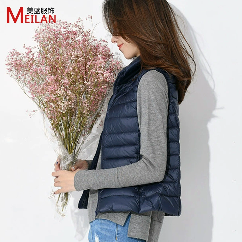 Short vest with down, light and thin winter tank top, jacket