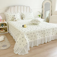 网红床盖单件公主风夹棉加厚床单床罩三件套四季通用