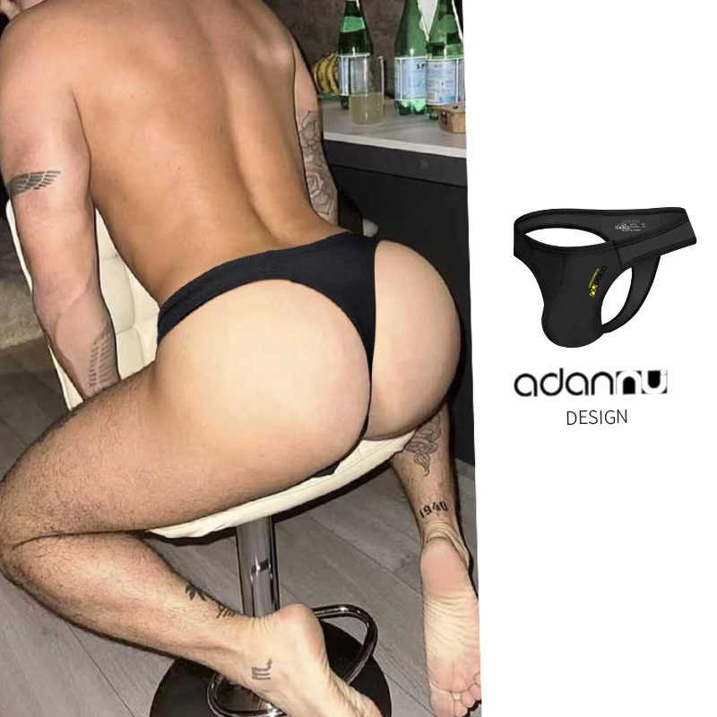 Sexy Modal Men's Thong Sports Fitness Stretch Personalized Seamless Low Waist Single Bikini Thong