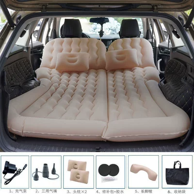 Car Inflatable Bed Travel: Vehicle-mounted inflatable bed - beige-universal-long-pier