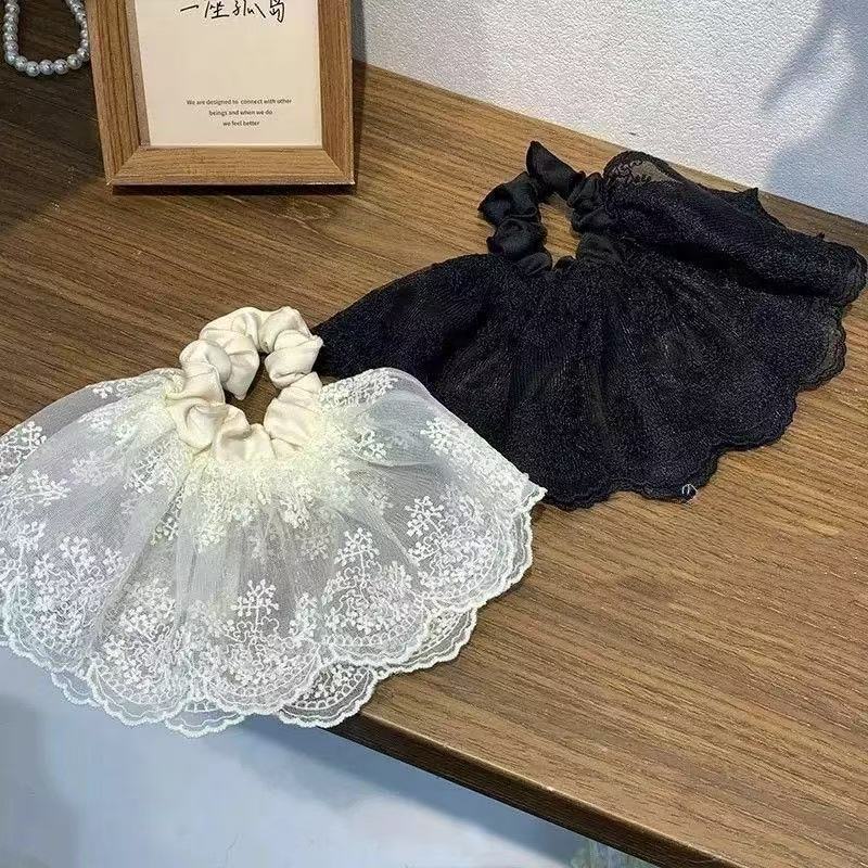 2025新款韩系蕾丝发圈女高级感洋气时尚头花裙摆大肠发圈发绳发饰|undefined