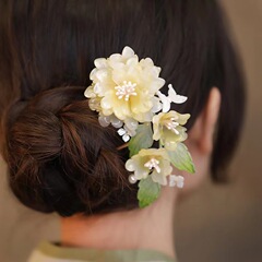 U型かんざし瑠璃牡丹花盤髪かんざし新中国式かんざし頭飾り森系超仙チャイナドレス国風飾り