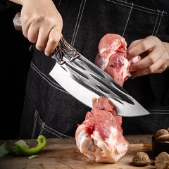 Hand Forged Commercial Slaughter Knife Household Sharp Kitchen Knife Stainless Steel Bone Removal Cutter Multi-Use Kitchen Knife 