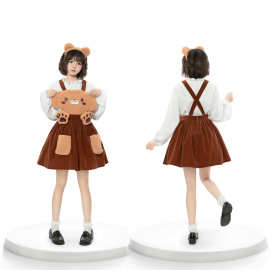 动漫新款可爱小熊背带裙万圣节服cos日本泰迪女孩角色扮演女仆装