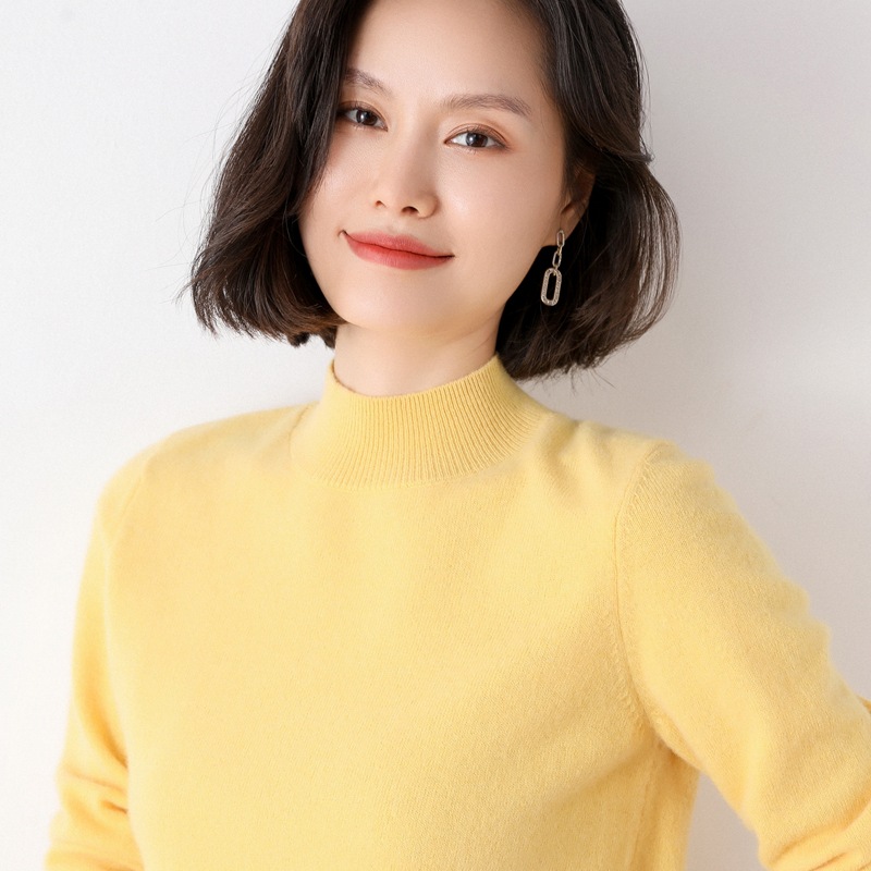 Woolen sweater, short knitted set, high collar, oversize