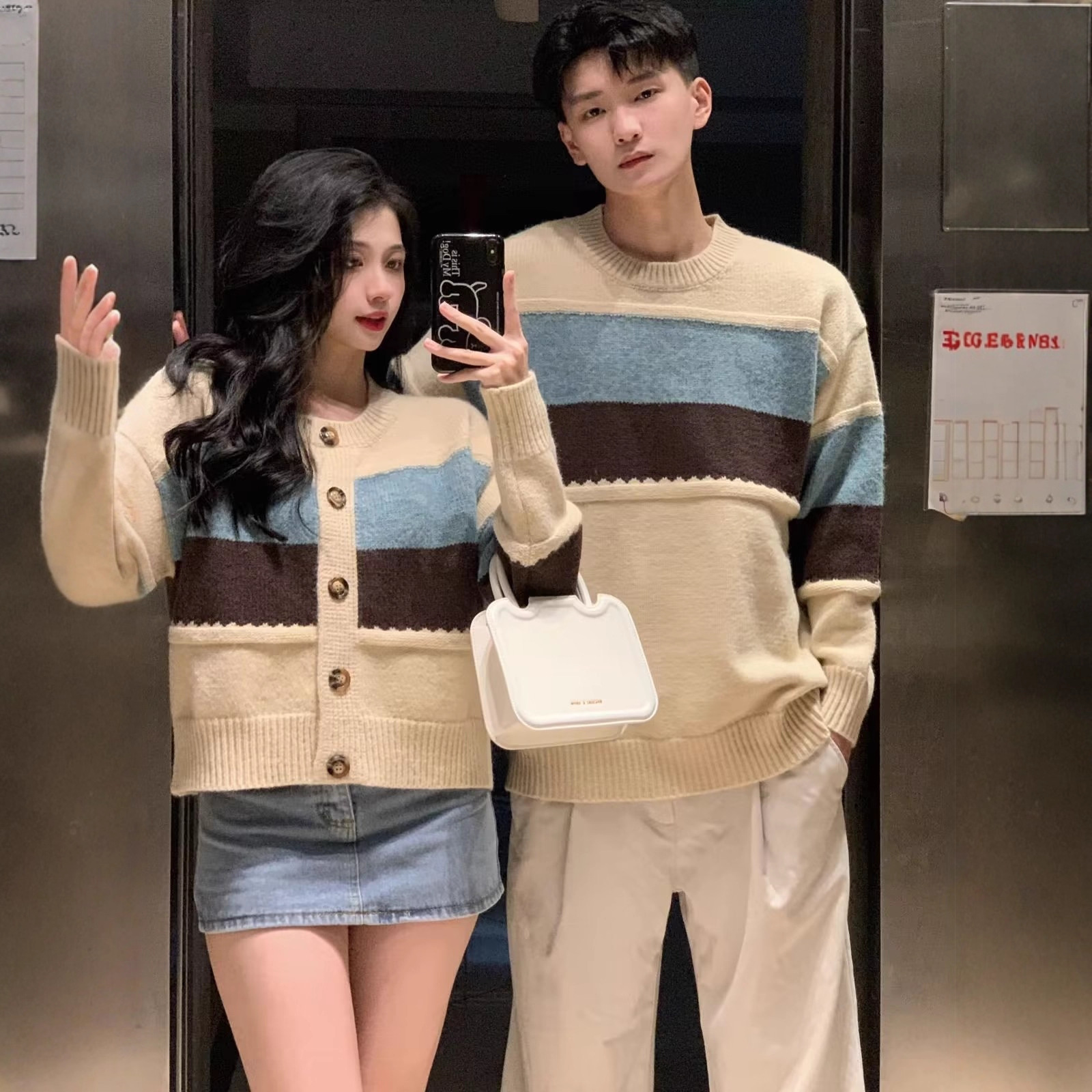 Couple Outfits Autumn and Winter 2026 New Ins Super Popular Knitwears for Men and Women Korean Style Loose French Knitwear Jacket Trendy Brand