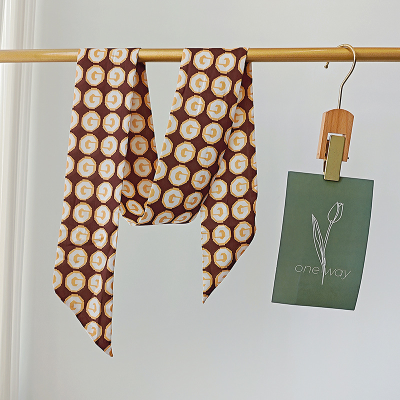 Diseñador de bufandas de seda larga mujer ins moda bolsa cinta de moda universal bufandas coreanas correa de cabello