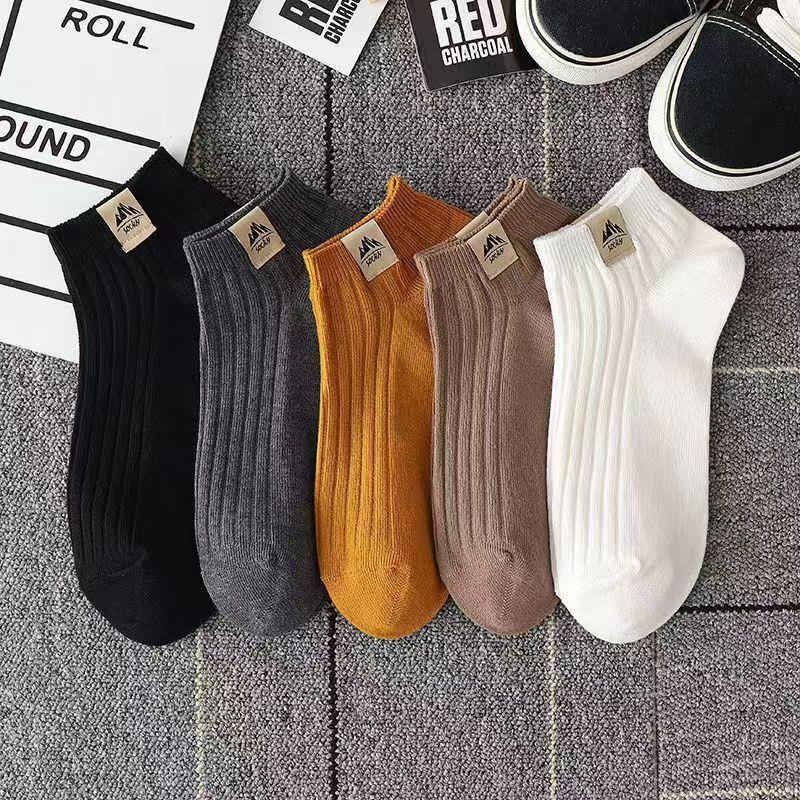 Socks Men's Sports Deodorant Summer Thin Cotton Socks Teenagers Snow Mountain Short Socks Breathable Invisible Sweat Absorbing Casual Men