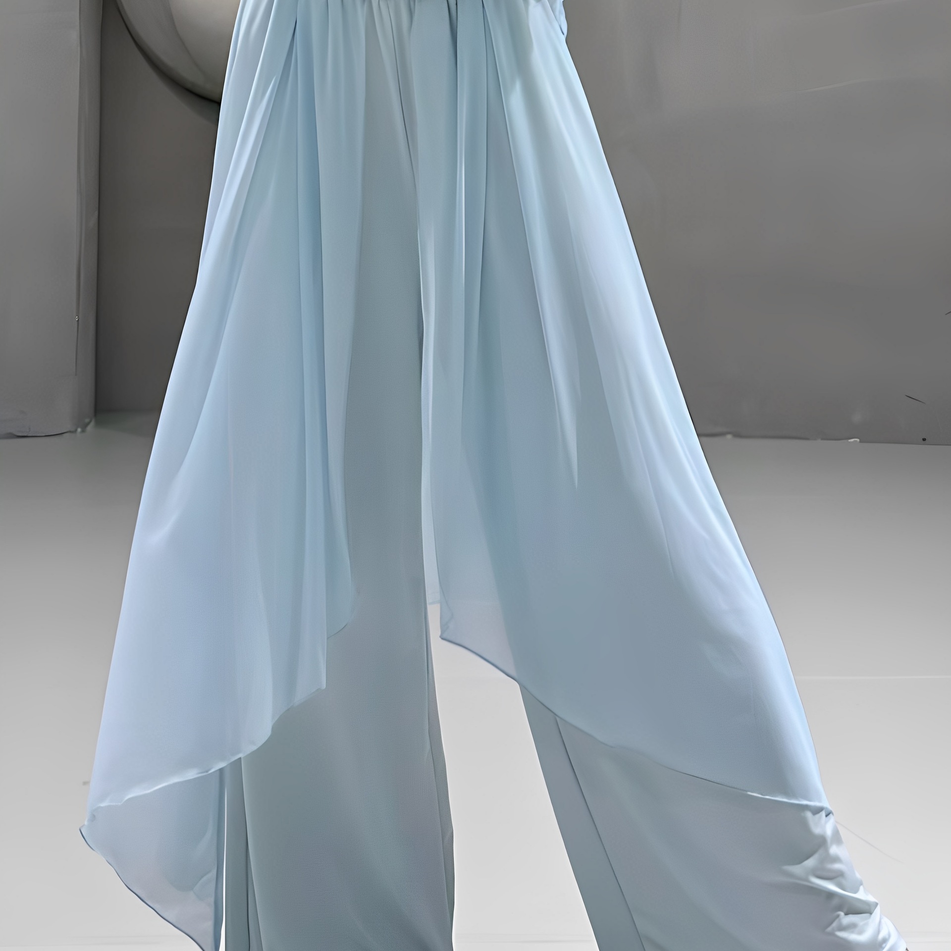 Classical Dance Double-Layer Wide-Leg Pants, Elegant Dance Pants, Chinese Dance Gauze Pants, Modern Dance Practice Pants, Ethnic Style Performance Clothes
