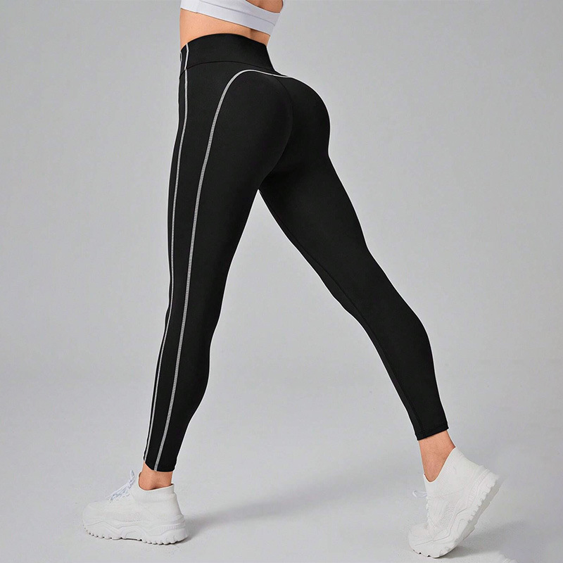 Cross-border Yoga Pants European and American Stitching High Waist Sexy Running Pants Women's Hip Sweat-lifting Leggings