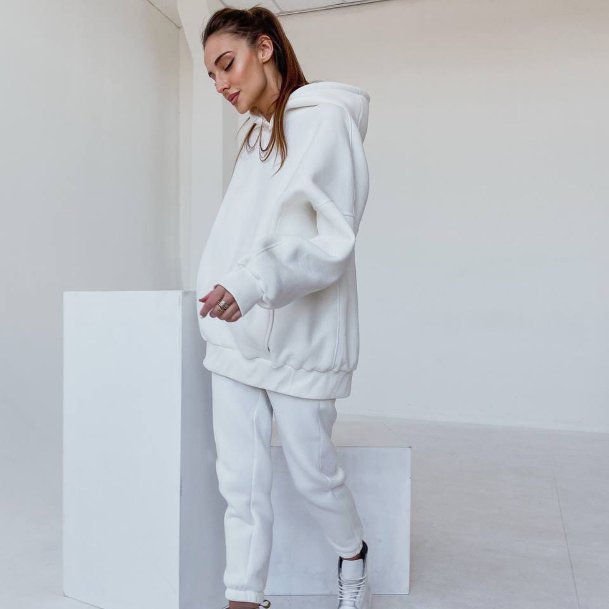 Women's Sweatshirt Suit Fleece-lined Two-piece Set For Women_voghion.com