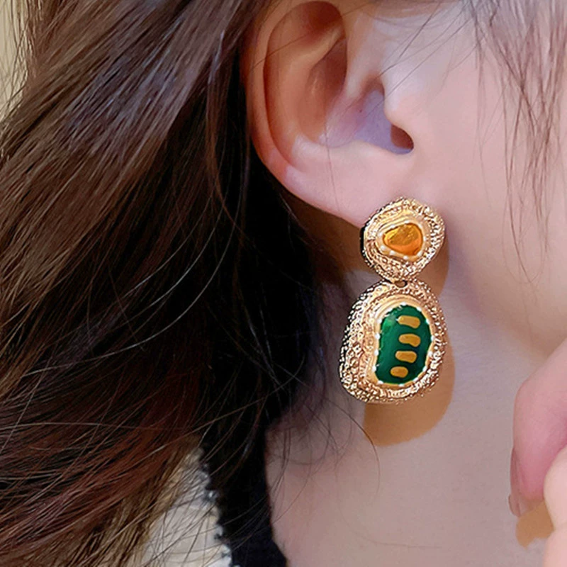 Серьги (Yiwu Yishang) S925 Серебро игла, кристальные стрази, длинная капля сердце, лёгкая роскошь