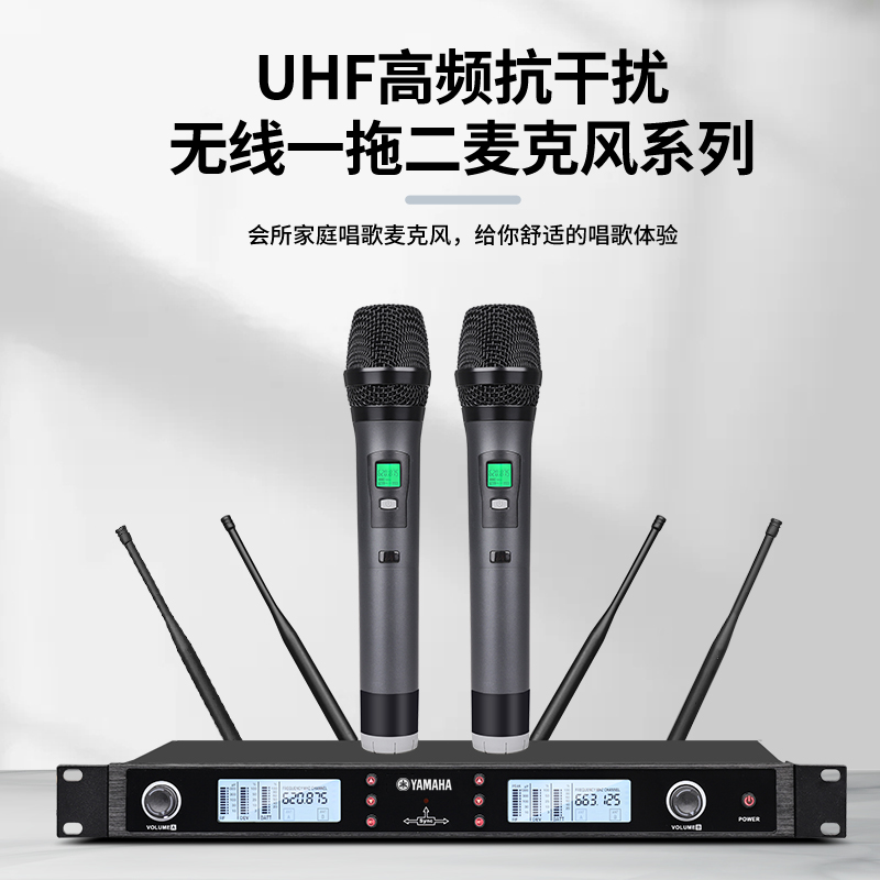 Free Shipping/Anti-Howling Professional One-To-Two Wireless Microphone Home Ktv Karaoke Performance Microphone