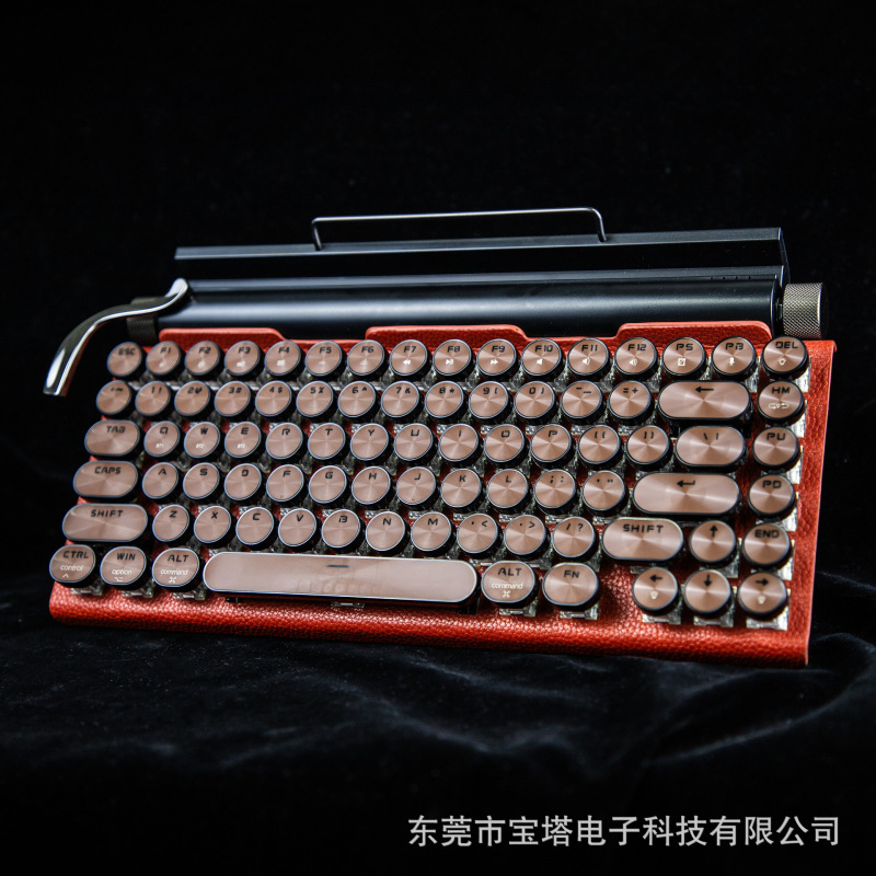 レトロパンク緑軸 Bluetooth デュアルモードメカニカルキーボードカスタマイズされたホットスワップ可能な緑軸カスタマイズされた卸売タイプライター|undefined