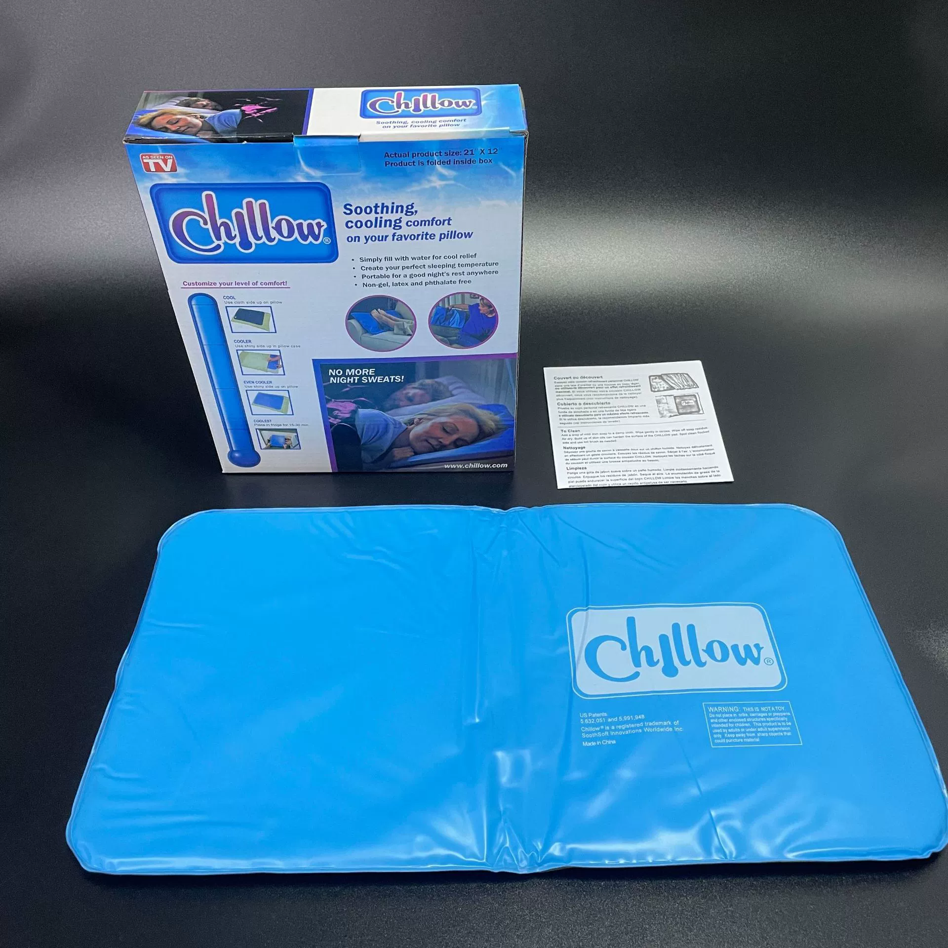 Холодная ледяная подушка Chillow, подушка для сна, охлаждающая летняя подушка с наполнением водой, наличие в рознице