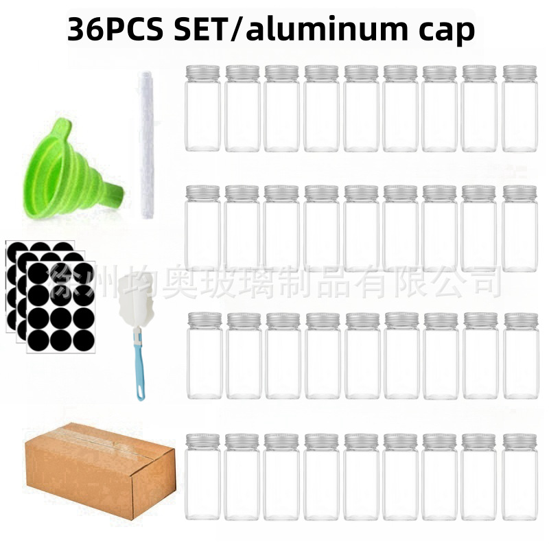 Juego de frascos de condimentos de vidrio con tapa de madera de bambú o acacia, elegante set de cocina