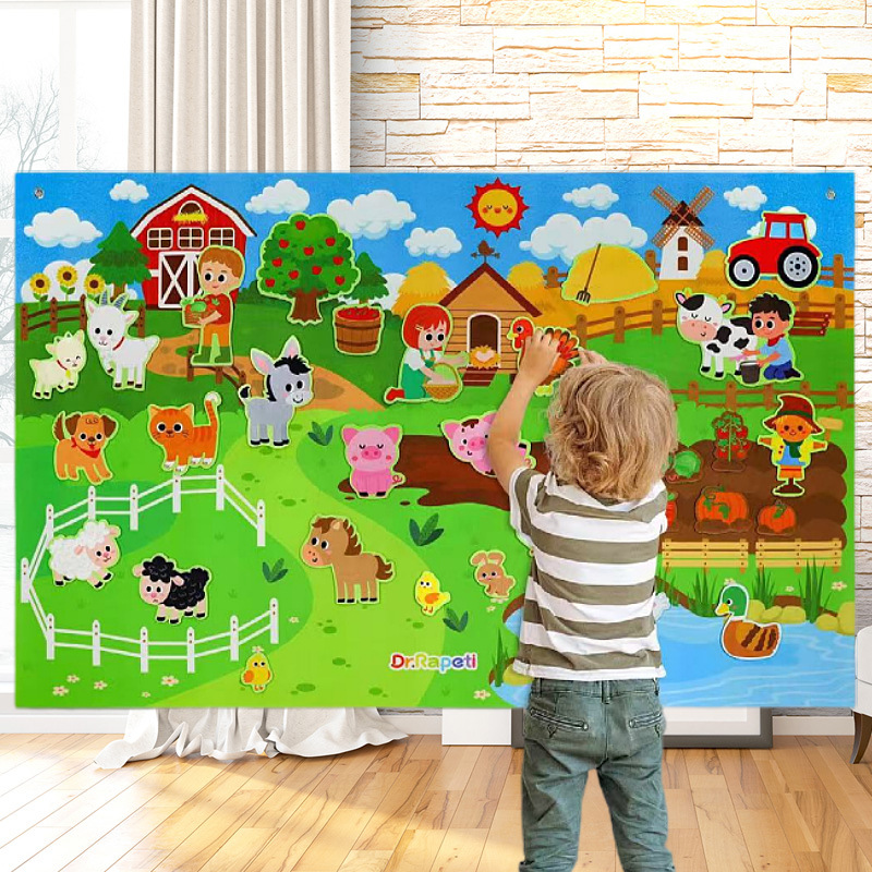 Amazon transfronterizo educación infantil 3DIY estereoscópio felt paquete de juego storyboard aprendizaje tablero impreso dinosaurio al por mayor