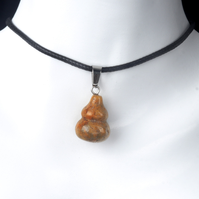 20mmヒョウタンペンダント天然水晶半宝石ヒョウタンペンダントDIYイヤリングネックレスアクセサリーアクセサリー|undefined