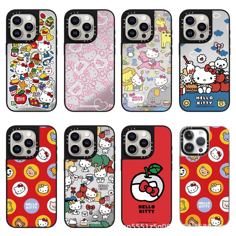 Collaboration with Hello Kitty: Cute Food-Themed Hello Kitty Mirror Phone Case for iPhone 17 Pro Max