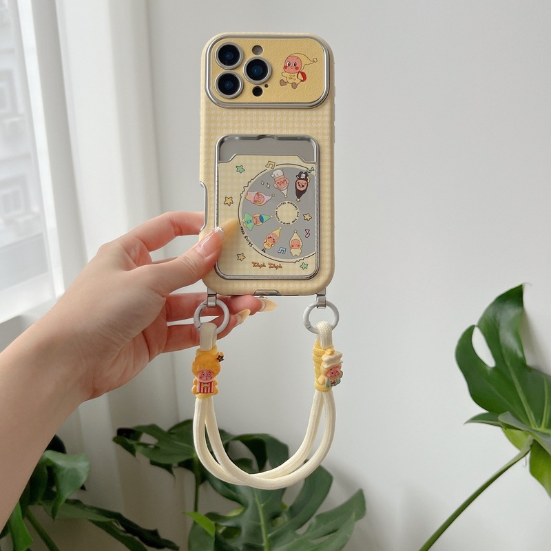碟片星星人适用iPhone16promax保护套苹果14手机壳女13卡包15镜面|undefined
