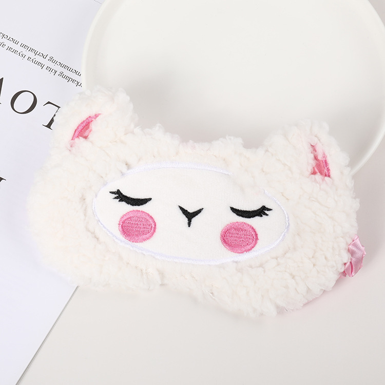 Fábrica al por mayor de felpa máscara de ojo de dibujos animados de santa claus alce sombreado máscara de ojo zorro animal bolsa de hielo transpirable