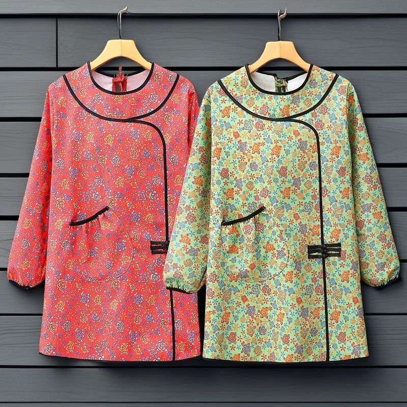 Șorț de bucătărie cu mânecă lungă stil chinezesc damă_voghion.com