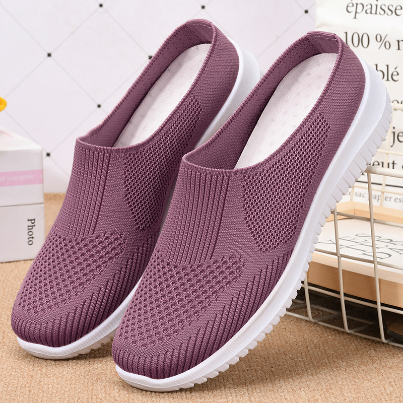 Shoes For Women Large Size Cloth Shoes Foreign Trade Women's Shoes Breathable Fly Woven Shoes Soft Sole Casual Mother's Shoes