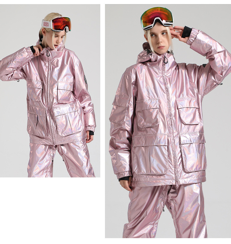 Snowwear men's large size windproof waterproof warm breathable snowsuit snowboard double board dazzling niche snowwear female top_voghion.com