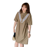 变形策120-350斤2024装新款大码女装短袖连衣裙胖妹妹显瘦衬衫裙，女装大码女装，变形策服饰