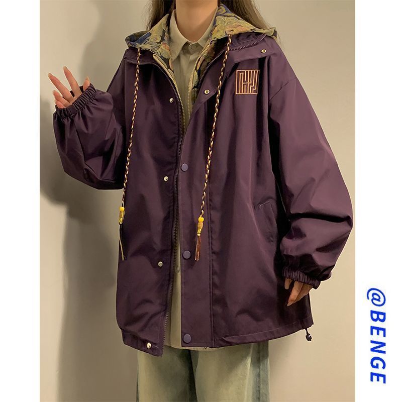 冲锋衣女2025新款假两件外套春秋季棒球服夹克新中式国风上衣|undefined