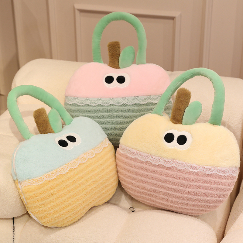 Pequeña manzana almohada portátil para niños, colcha trasera para coche, manta para dormir, artefacto de oficina de dopamina