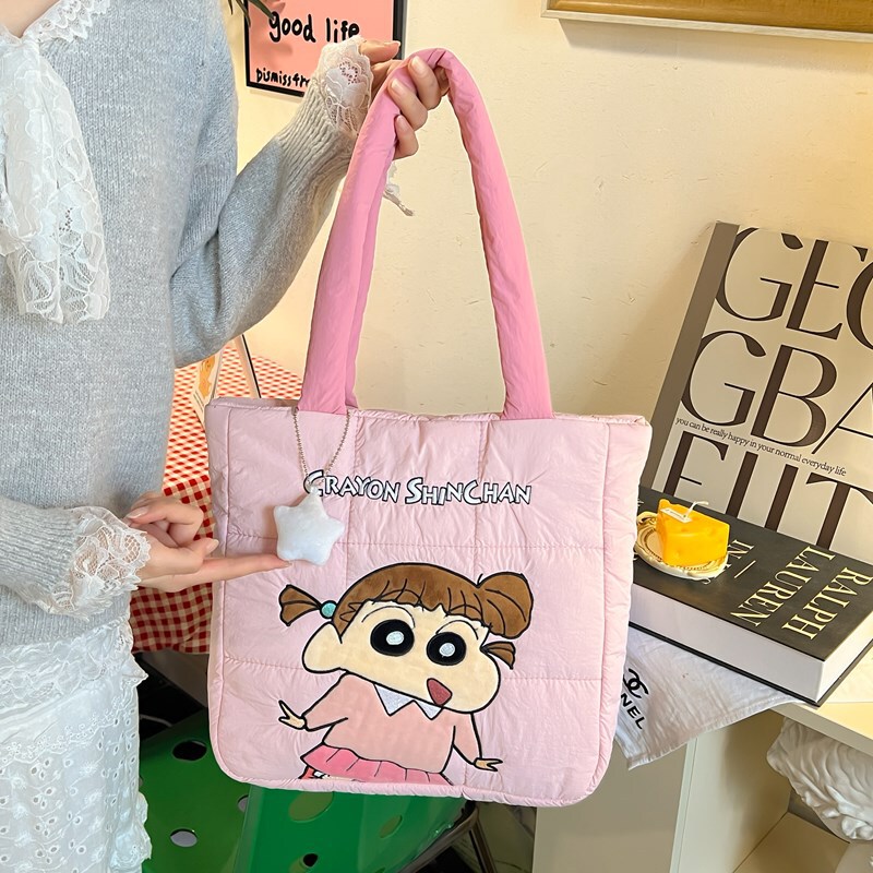 Crayon Shin-new Cartoon Embroidered Handbag Large Capacity High-value Student All-match Girl's Autumn and Winter Cute Tote Bag