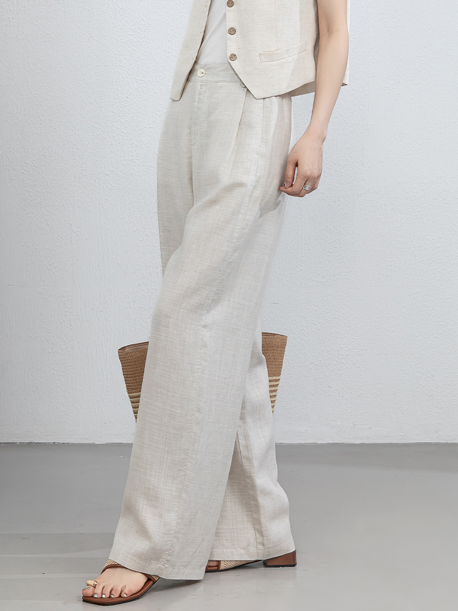 Quần culottes nữ ống rộng vải linen phối lyocell dáng suông rủ nhẹ — Màu sắc