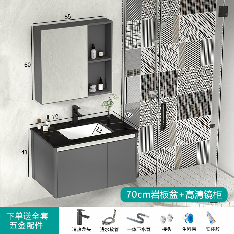 gabinete de baño inteligente combinación espacio aluminio lavabo cerámica integral lavabo