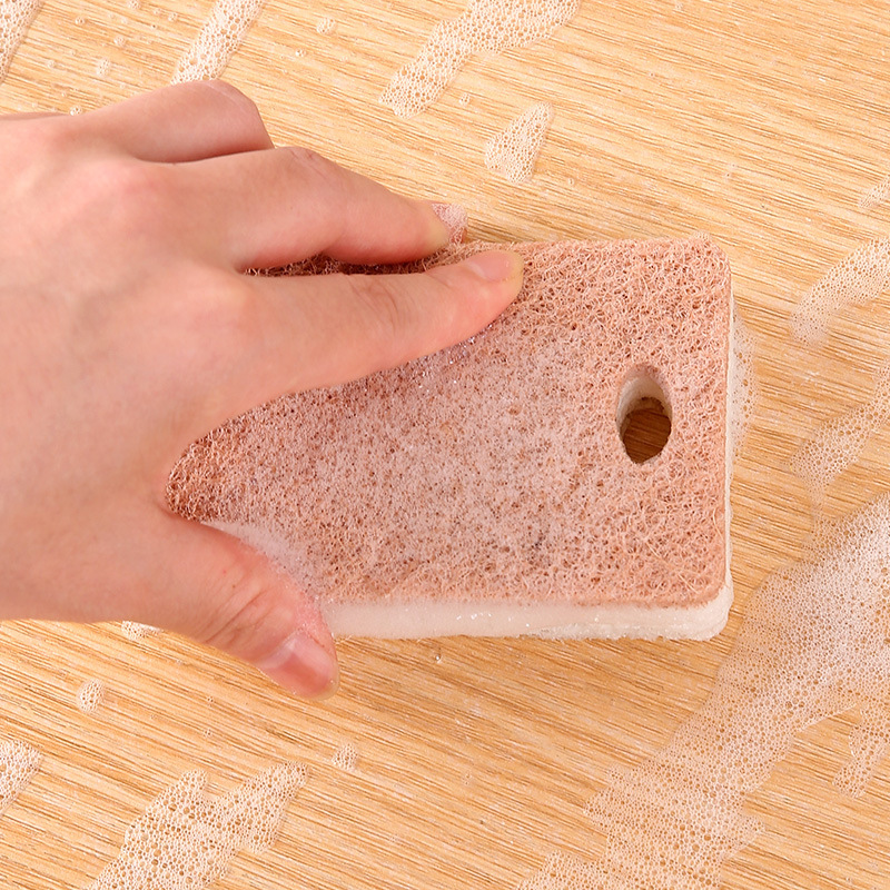 【】木パルプ綿の食器洗いスポンジ、キッチン掃除用、鍋を傷めない、油汚れ落とし、たわし、布巾、汚れ落とし|undefined