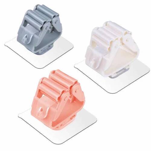 No punching and traceless mop rack storage mop hook bathroom bathroom wall-mounted broom hanger mop clip T
