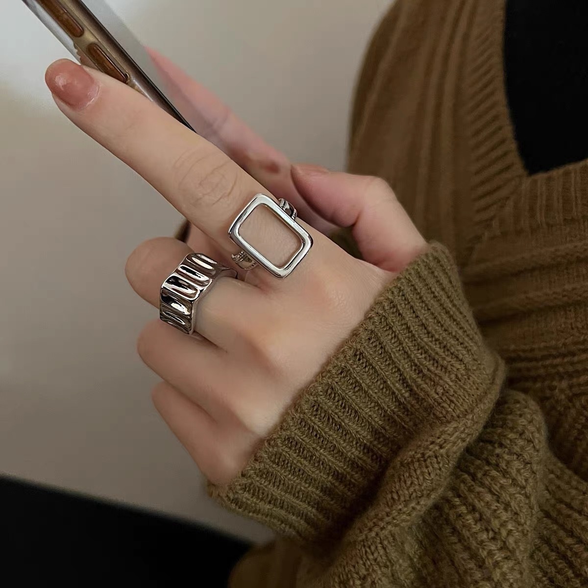 Vintage Layered Number Ring For Men And Women Silver Jewelry_voghion.com