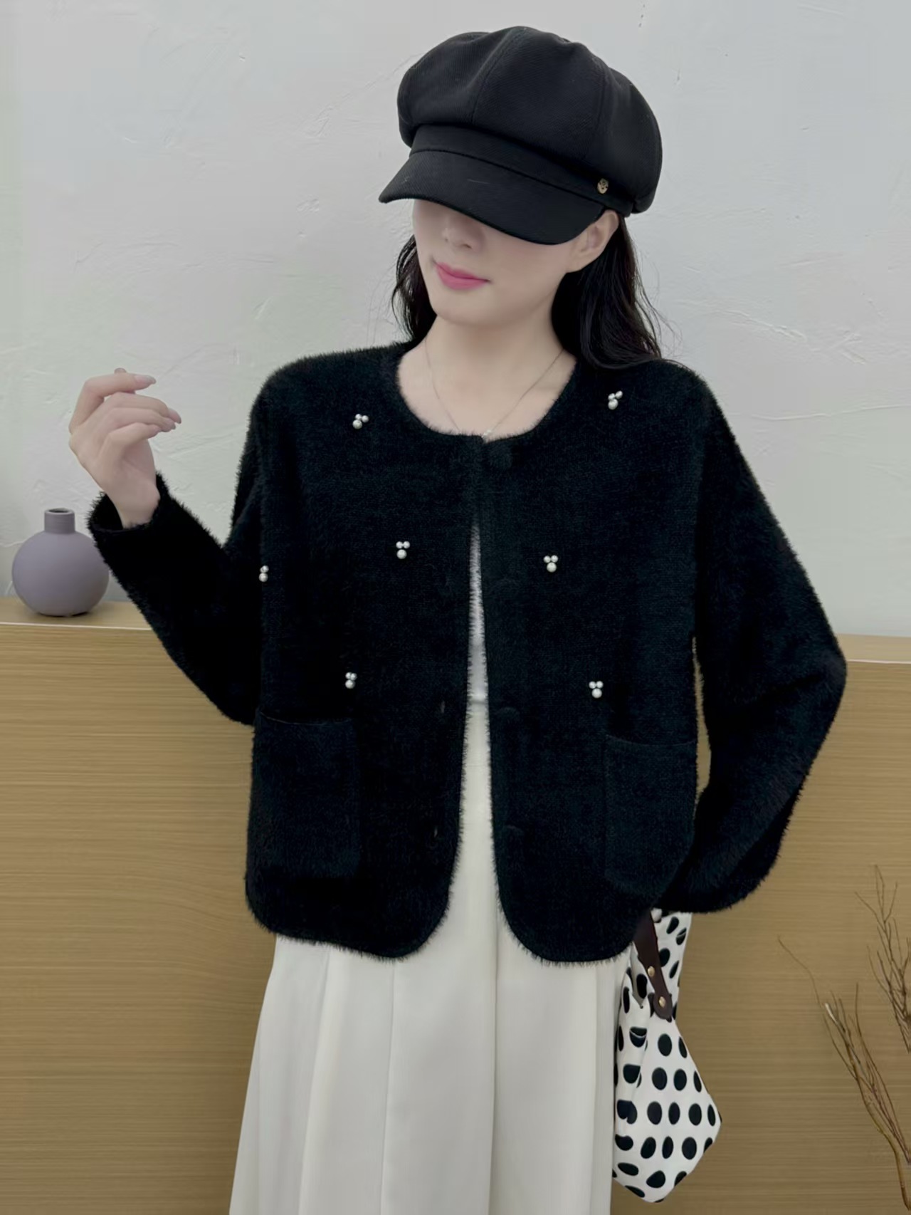 Moda coreana pequeña fragancia jersey abrigo de punto mujeres otoño 2025 nuevo suéter de cuello redondo de alta calidad image 3