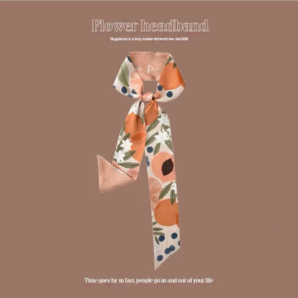 Silk scarf yellow peach
