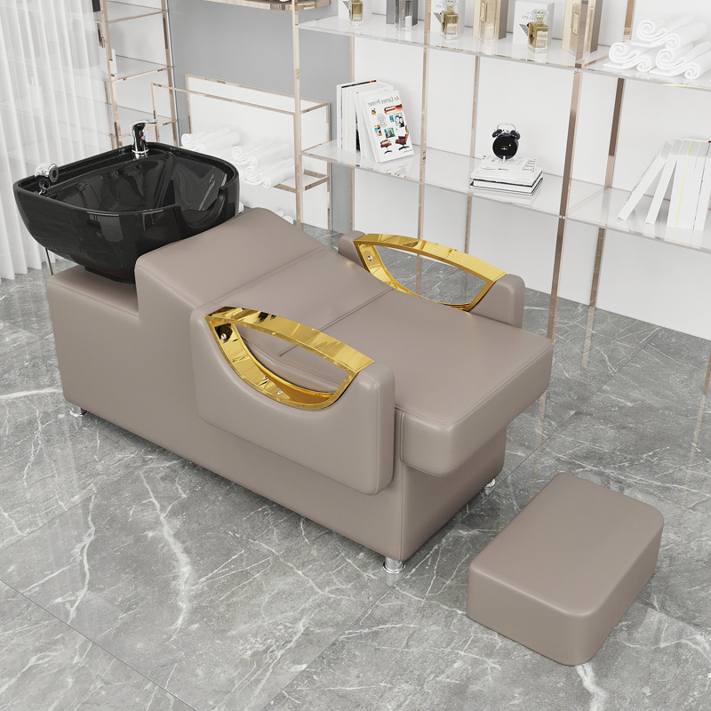 Nueva venta directa de fábrica, peluquería, cama de champú, peluquería semi-reclinada, cama de descarga, tienda de moda de celebridades de Internet, peluquería