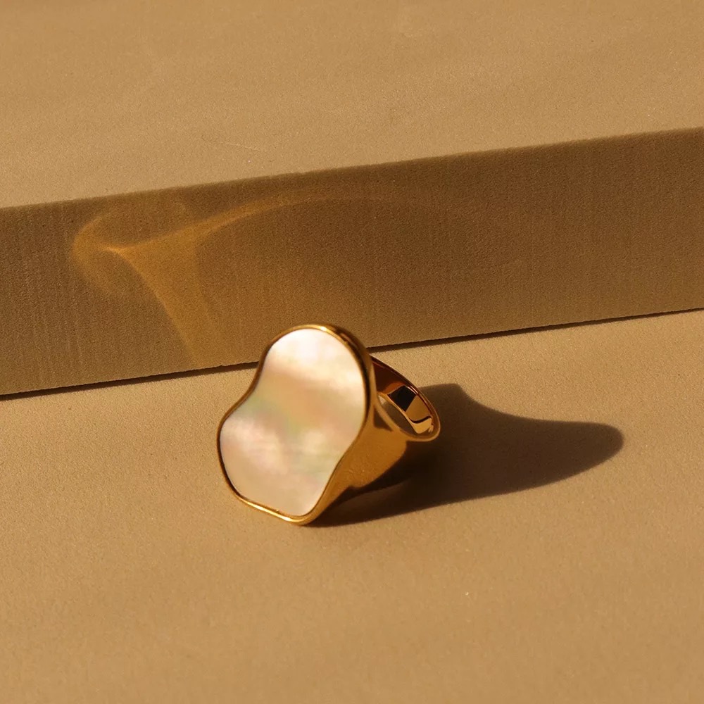 Women'S Gender Wholesale Vacation Shell Titanium Steel Shell Rings