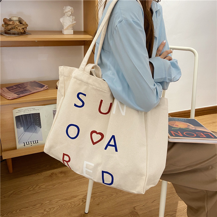03295 Casual canvas bag, cute girl Japanese style bag, Harajuku chic student large capacity single-shoulder bag undefined