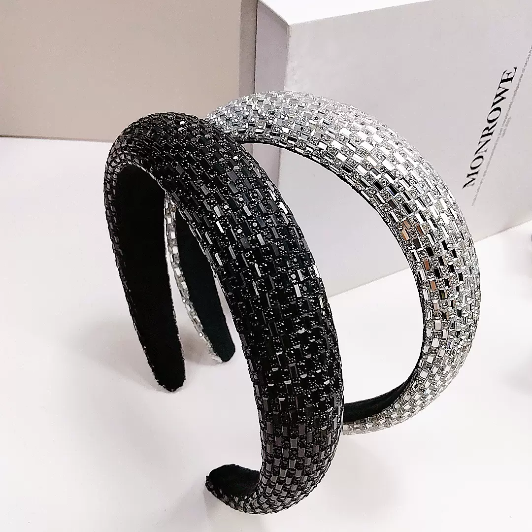 欧美跨境奢华水晶发箍女时尚百搭精致发饰派对洗脸头箍高级感饰品