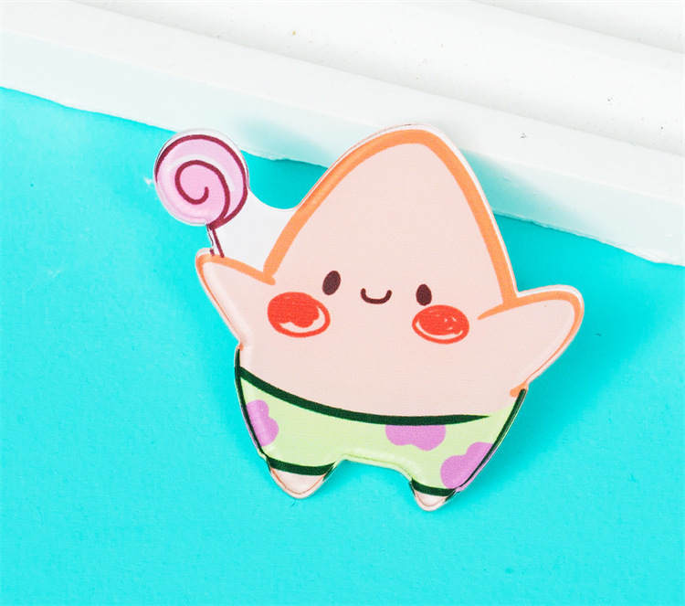 かわいい漫画スポンジ赤ちゃんアクリルブローチ装飾ストラップ学生小さなプレゼントバッジ卸売アクセサリー|undefined