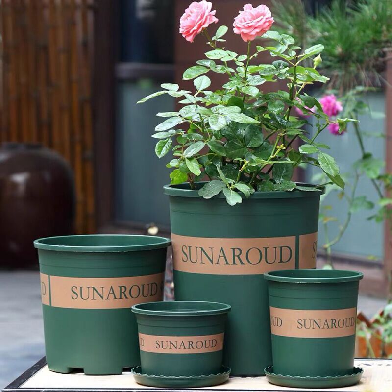 Gallon Flower Pot, Extra Thick, Extra Large, for Green Plants Like Pothos, Balcony Rose Plants, Plastic, Household, Large Tray, Balcony Gardening