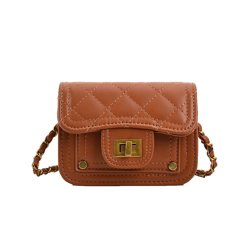 Estilo coreano de los niños de moda pequeña bolsa cuadrada Chanel estilo cadena bebé mini bolso de hombro princesa accesorios de ropa de los niños