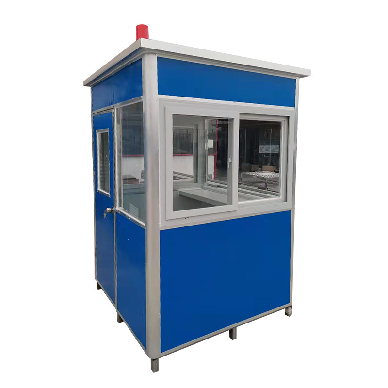 Cabina de contenedores guardia de la comunidad sala de servicio de seguridad cabina de acero de color móvil al aire libre estacionamiento cabina de peaje