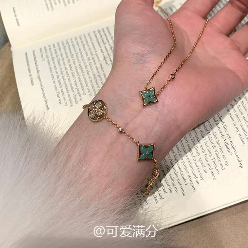 真金电镀锆石花朵手链轻奢高级感手环简约时尚精致手饰设计感小众|undefined